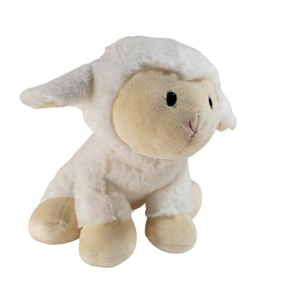 White Lamb Plush Stuffed Animal Soft Fleece 10" Laying Cuddly Toy Gund - Picture 2 of 16